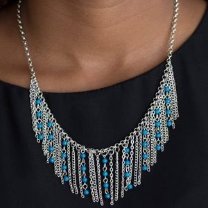 Blue and Silver Necklace and Earrings